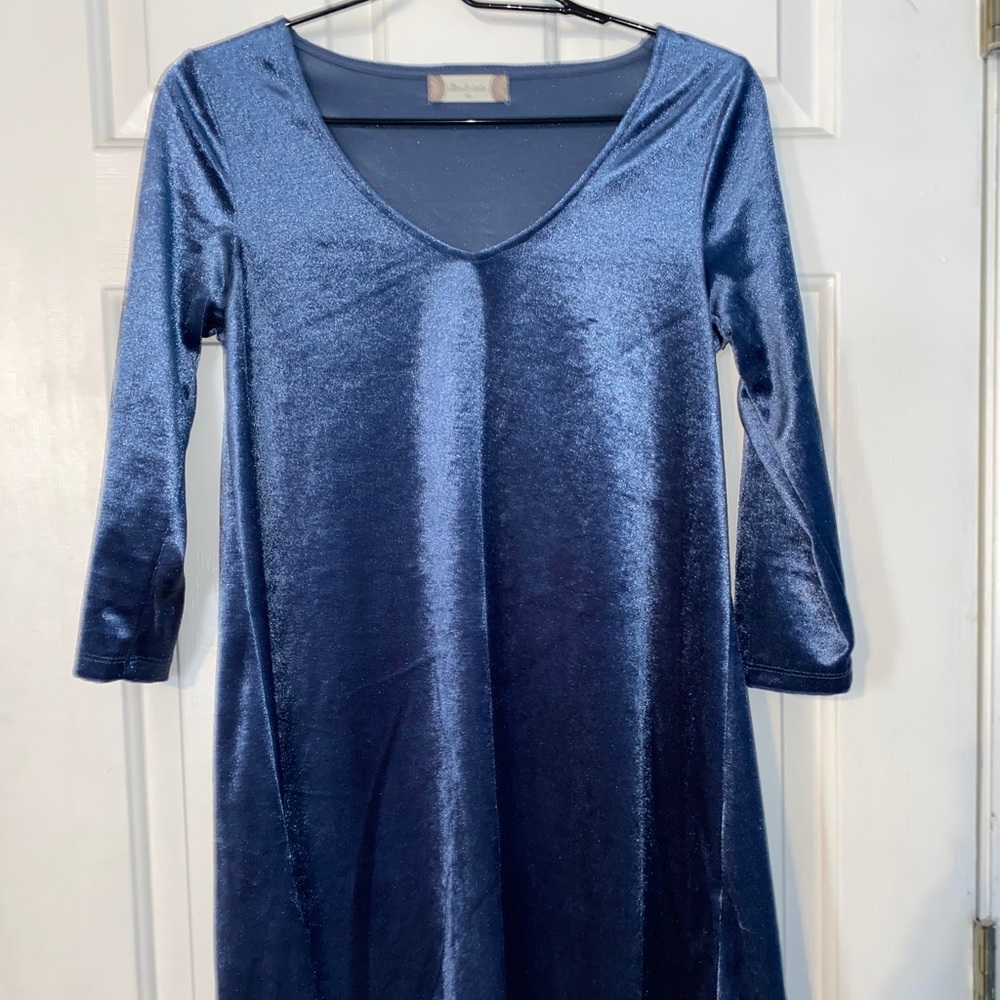 Blue velvet dress